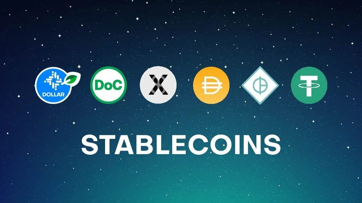 Dynamic graphic of DAO network paying global Web3 contributors in stablecoins, world map with multi-currency icons and blockchain payment flows