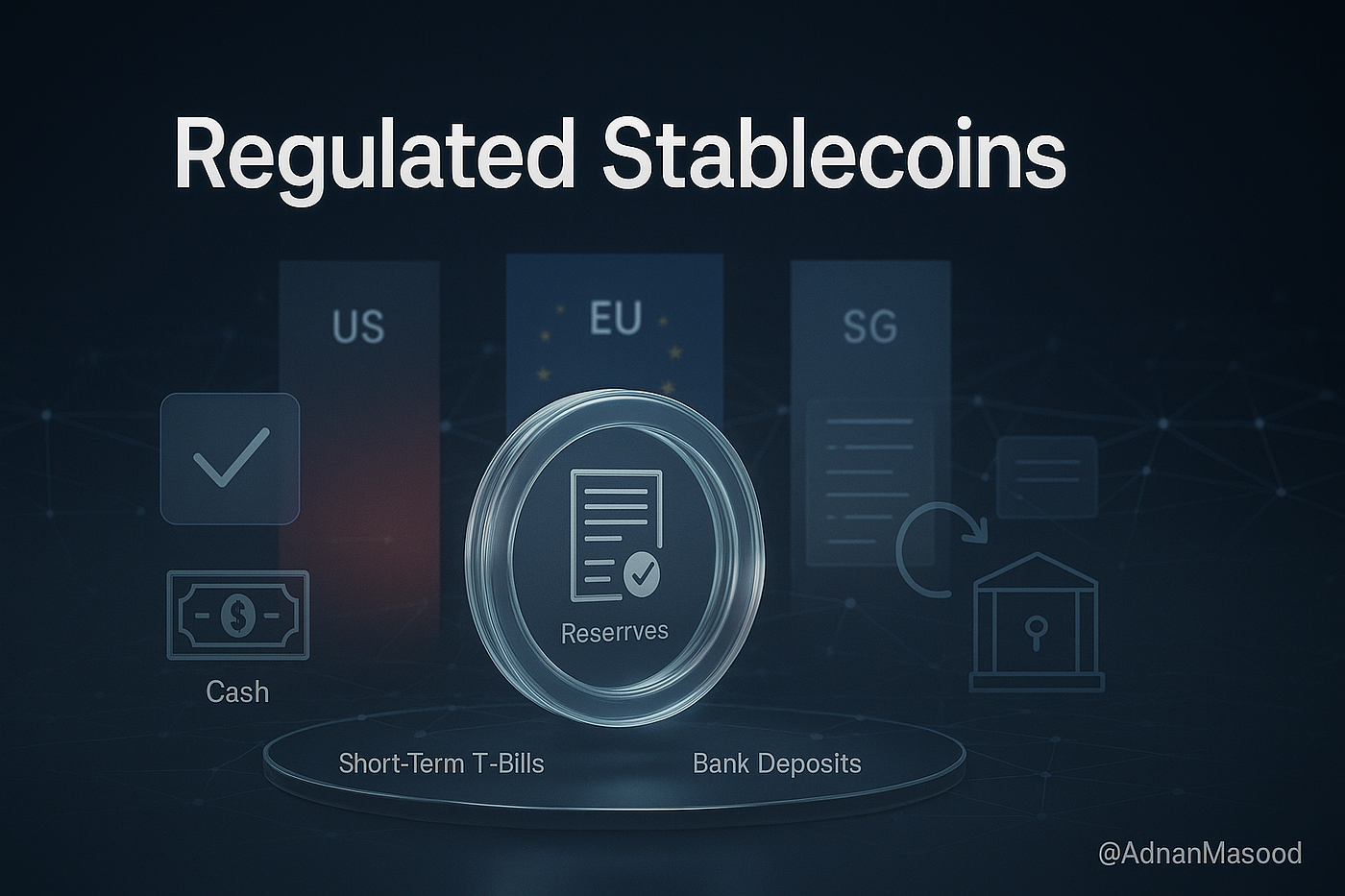 Futuristic digital vault with ZK locks securing private stablecoin payroll payouts for DAOs, featuring global multi-currency icons and privacy shields
